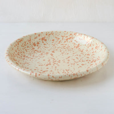 Splatterware Enamel Pasta Plate - Peachy Pink
