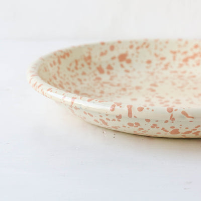 Splatterware Enamel Pasta Plate - Peachy Pink