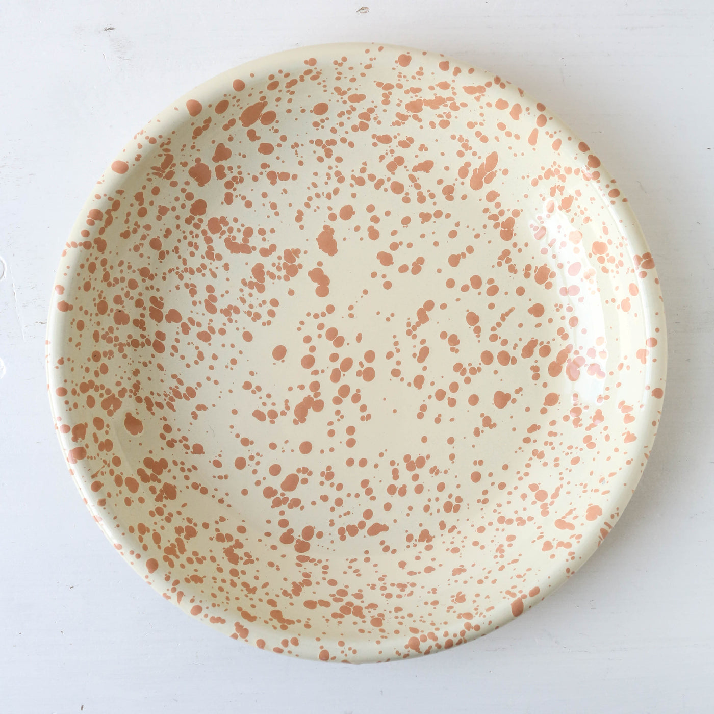 Splatterware Enamel Pasta Plate - Peachy Pink
