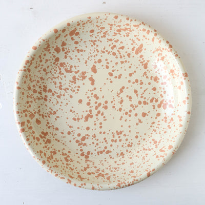 Splatterware Enamel Pasta Plate - Peachy Pink