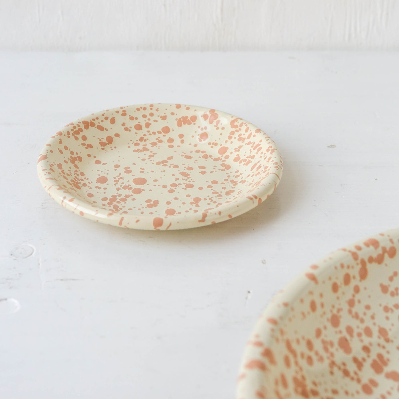 Splatterware Enamel Mini Plate - Peachy Pink