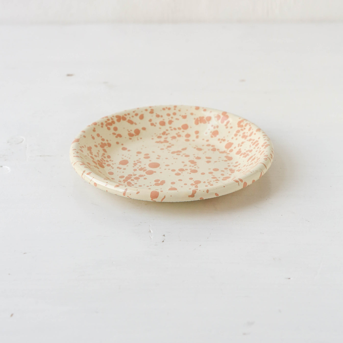 Splatterware Enamel Mini Plate - Peachy Pink