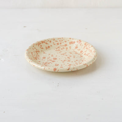 Splatterware Enamel Mini Plate - Peachy Pink