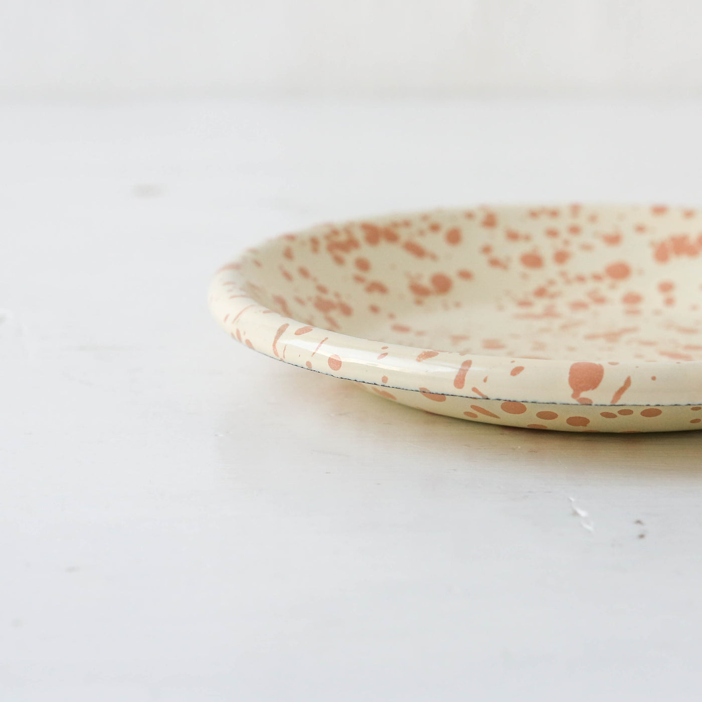 Splatterware Enamel Mini Plate - Peachy Pink