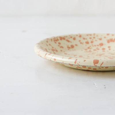 Splatterware Enamel Mini Plate - Peachy Pink