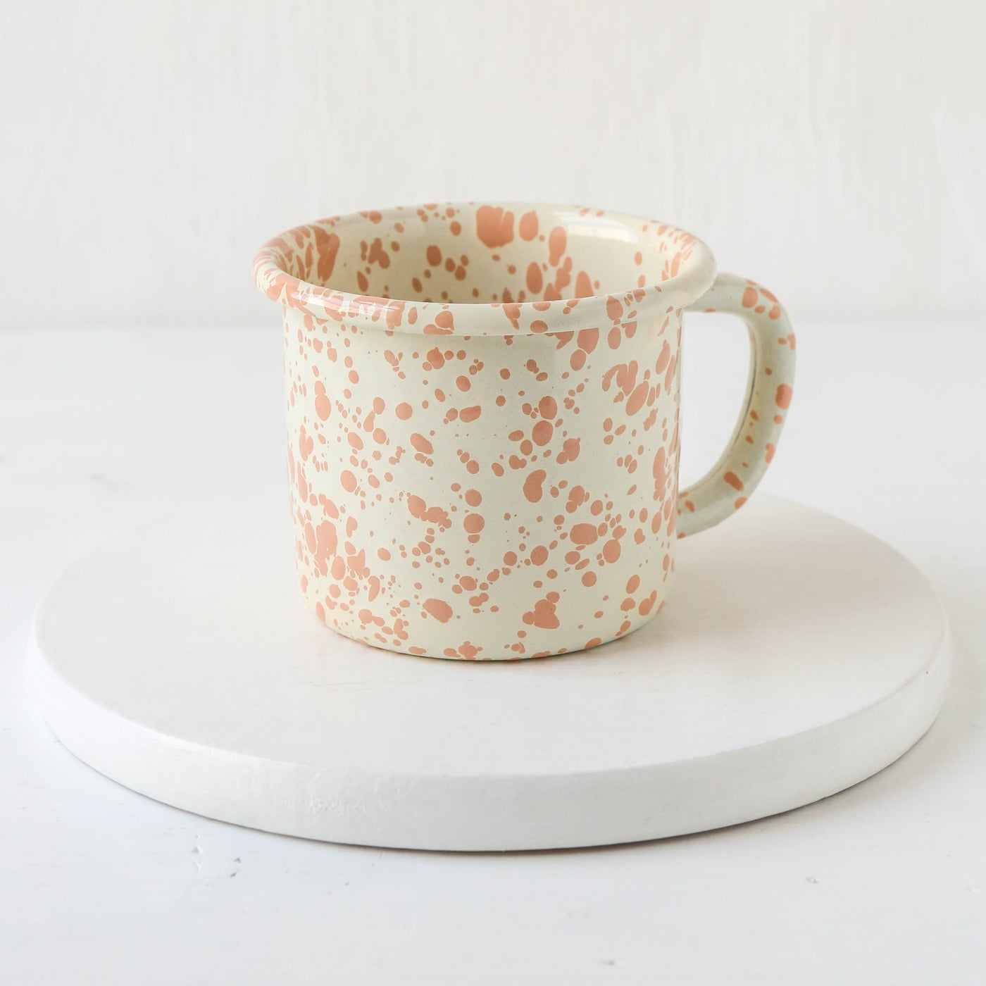 Splatterware Enamel Big Mug - Peachy Pink
