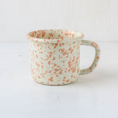 Splatterware Enamel Big Mug - Peachy Pink