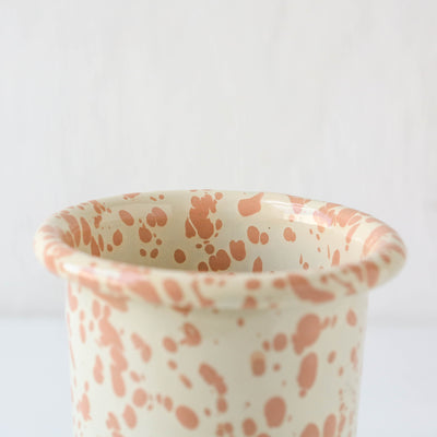 Splatterware Enamel Tumbler - Peachy Pink