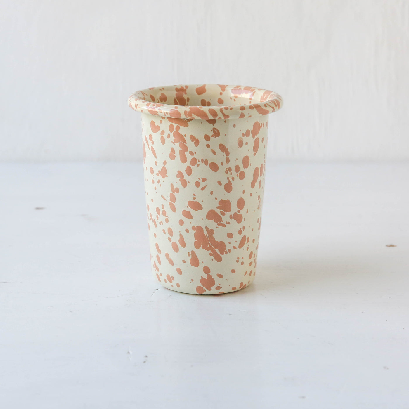 Splatterware Enamel Tumbler - Peachy Pink