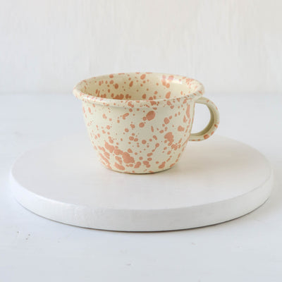 Splatterware Enamel Tea or Hot Chocolate Cup - Peachy Pink