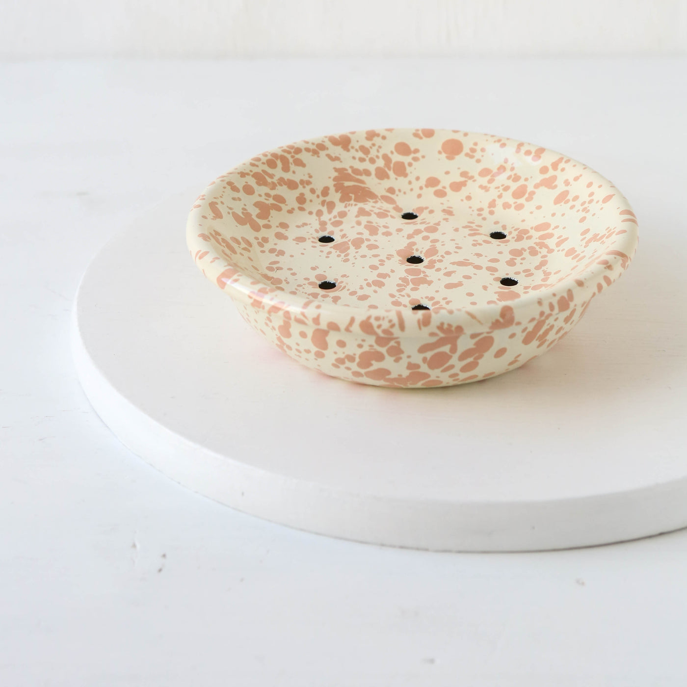 Splatterware Two Part Soap Dish - Peachy Pink