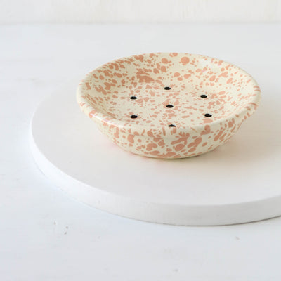 Splatterware Two Part Soap Dish - Peachy Pink