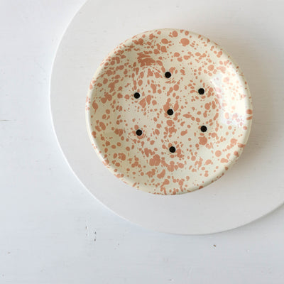 Splatterware Two Part Soap Dish - Peachy Pink