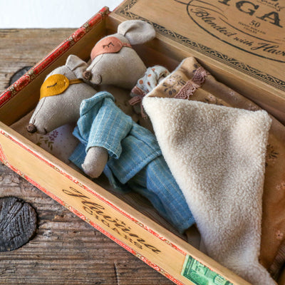 NEW Maileg Mum & Dad Mice in Cigarbox