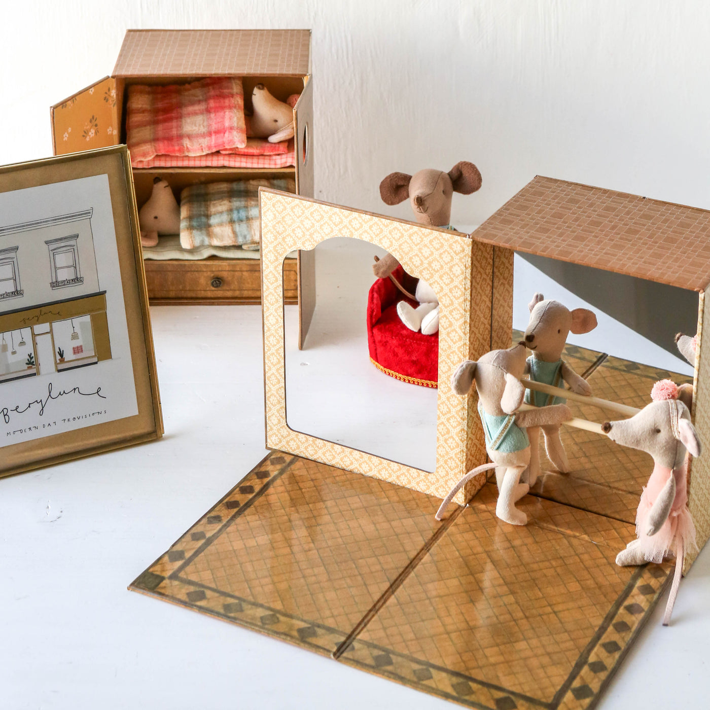 Maileg Ballet Mice in Dance Studio - Little Sister & Brother