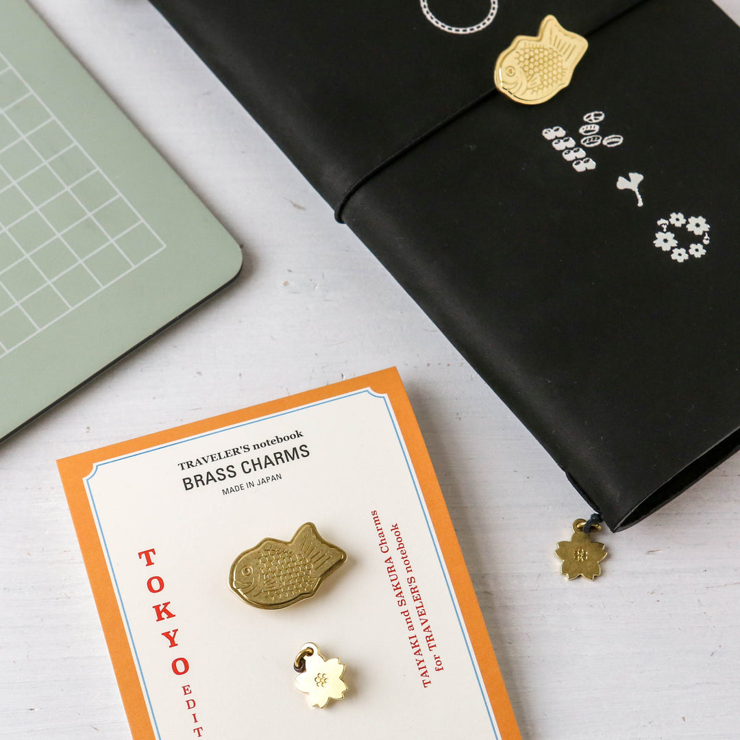 Traveler's Notebook Tokyo Edition 2024 - Black Leather Cover, Sticker Set & Charm