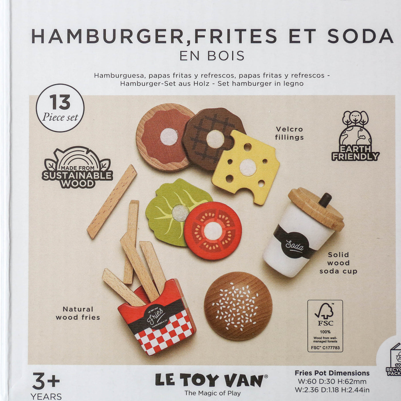 Wooden Gourmet Hamburger Set