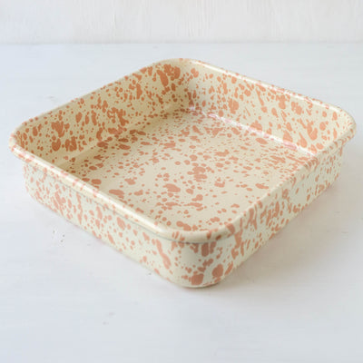 Splatterware Enamel Square Oven Pan - Peachy Pink