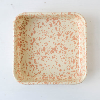 Splatterware Enamel Square Oven Pan - Peachy Pink