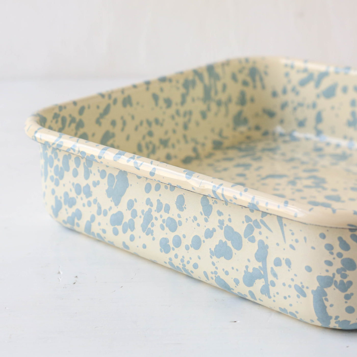 Splatterware Enamel Square Oven Pan - Sky Blue