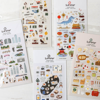 Cafe Blue Stickers - 1108 By Suatelier