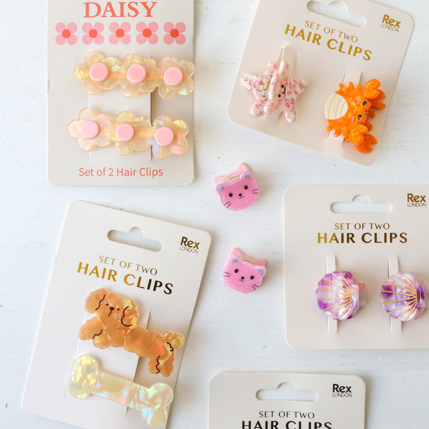 Dog & Bone Hair Clips - Set of 2