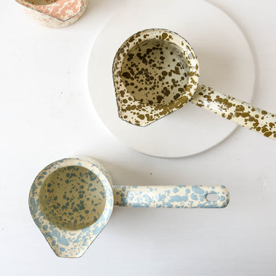 Splatterware Enamel Hot Chocolate Pot - Peachy Pink
