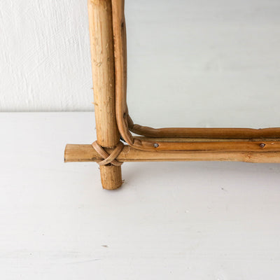 Hanging Mirror with Bamboo Frame