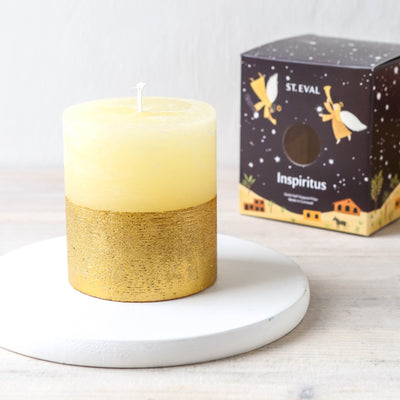 St. Eval Gold Dipped Festive Pillar Candle