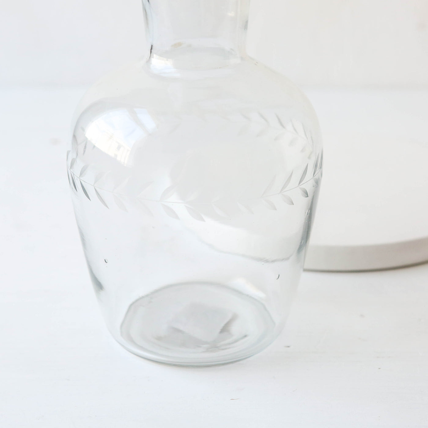 Etched Floral Decanter & Drinking Glass