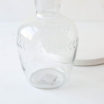 Etched Floral Decanter & Drinking Glass