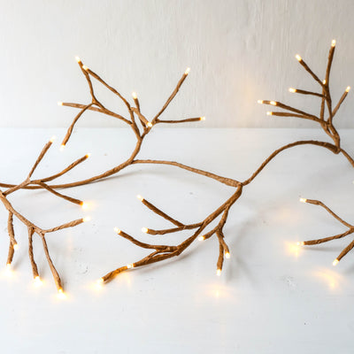 2.5m Illuminated Winter Ivy Branch, Mains & Solar Powered