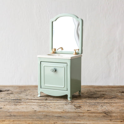 Maileg Sink Dresser with Mirror - Dark Mint
