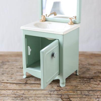 Maileg Sink Dresser with Mirror - Dark Mint