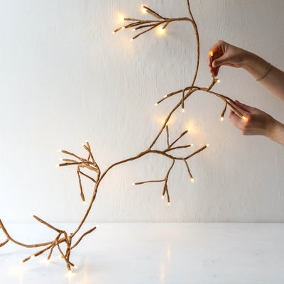 2.5m Illuminated Winter Ivy Branch, Mains & Solar Powered