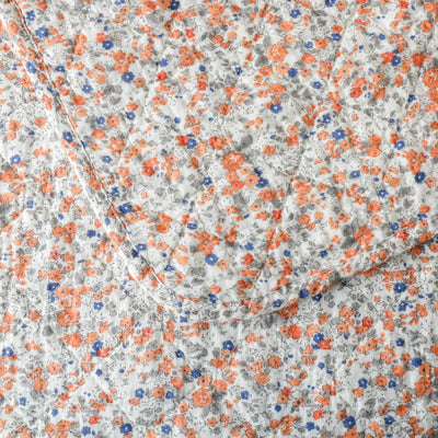 Orange & Blue Floral Cotton Quilt