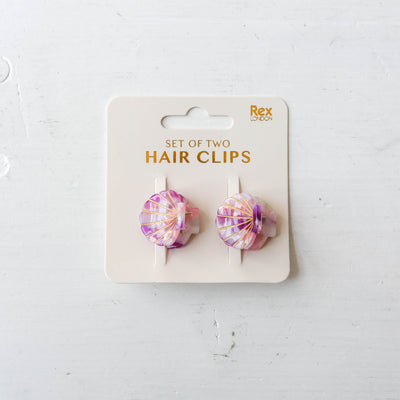Seashell Mini Claw Hair Clips - Set of 2