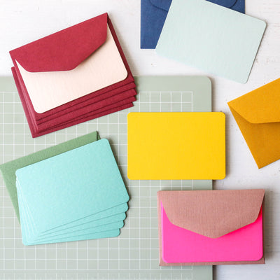 Mini Plain Cards and Envelopes - Pack of 5