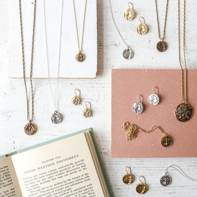 Bronze Heirloom Button Charm Necklace - Anchor