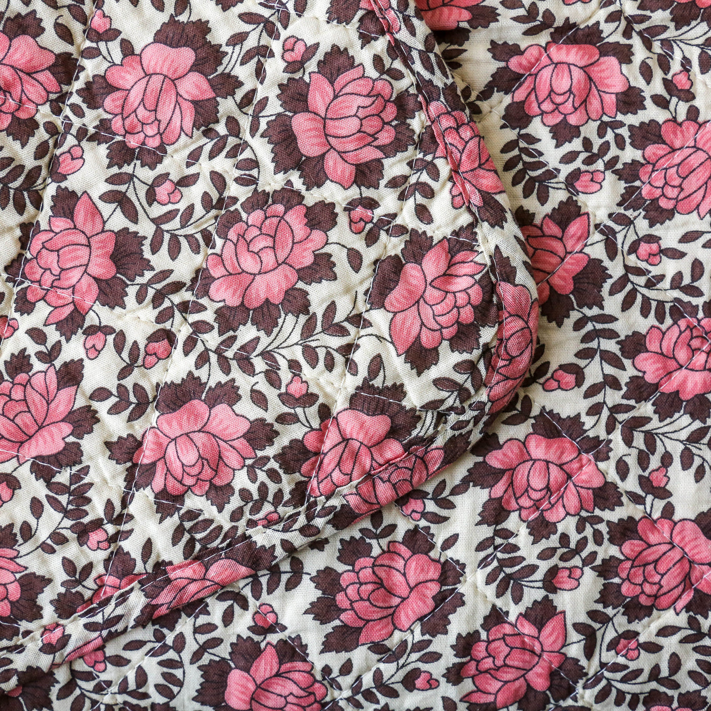 Pink Blousy Bloom Cotton Quilt