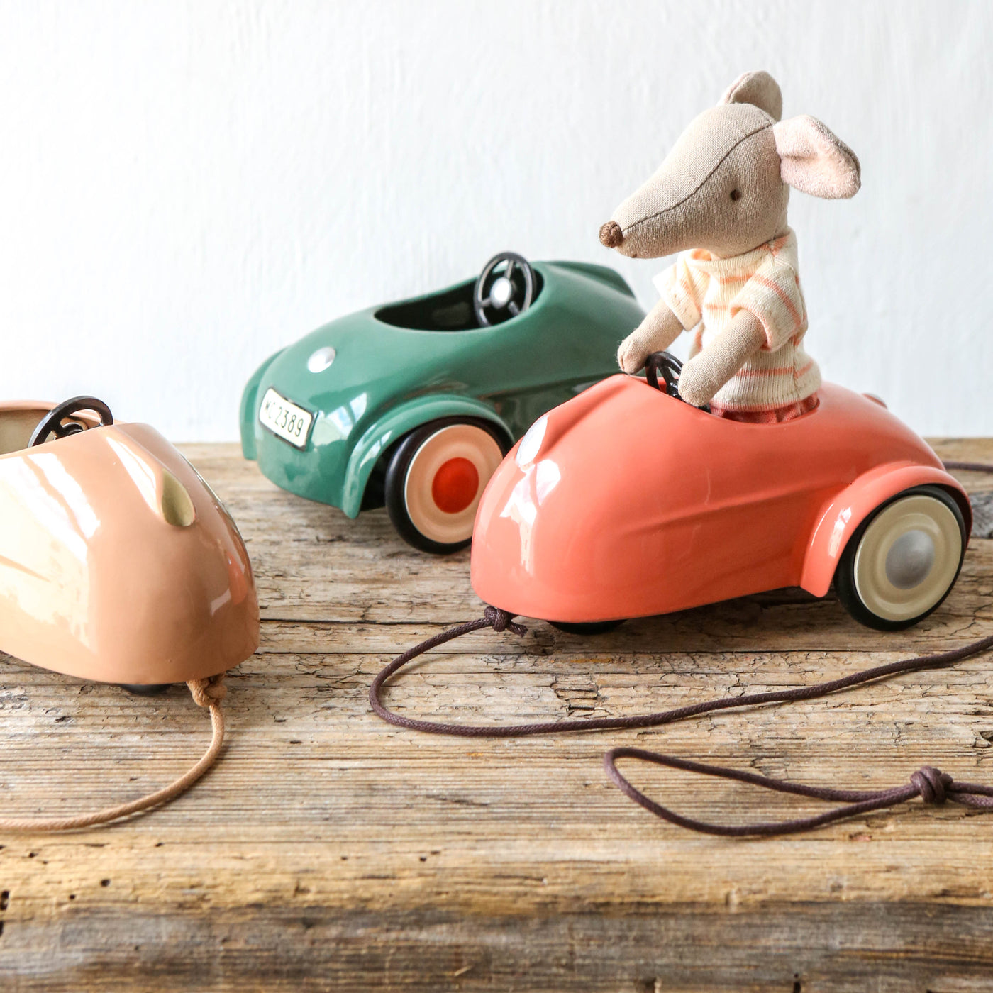 New Maileg Mouse Car - Coral