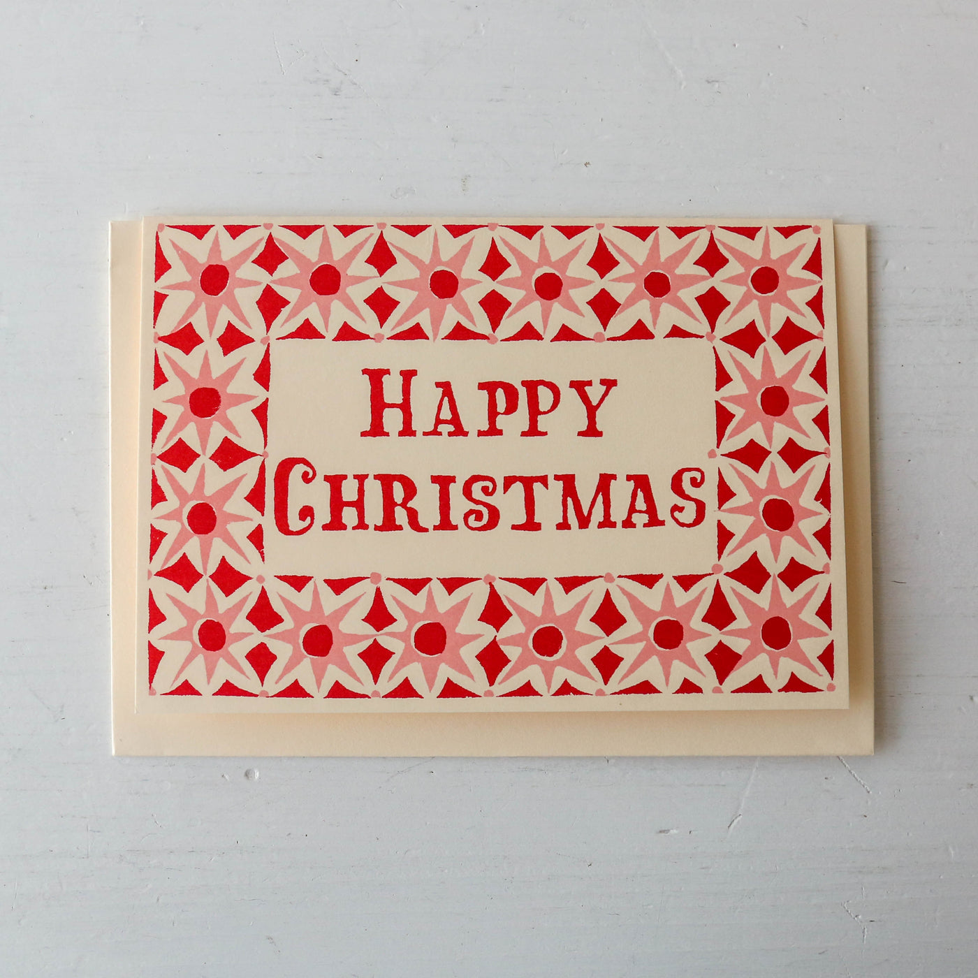 Pack of 10 Alhambra Happy Christmas Cards - Pink