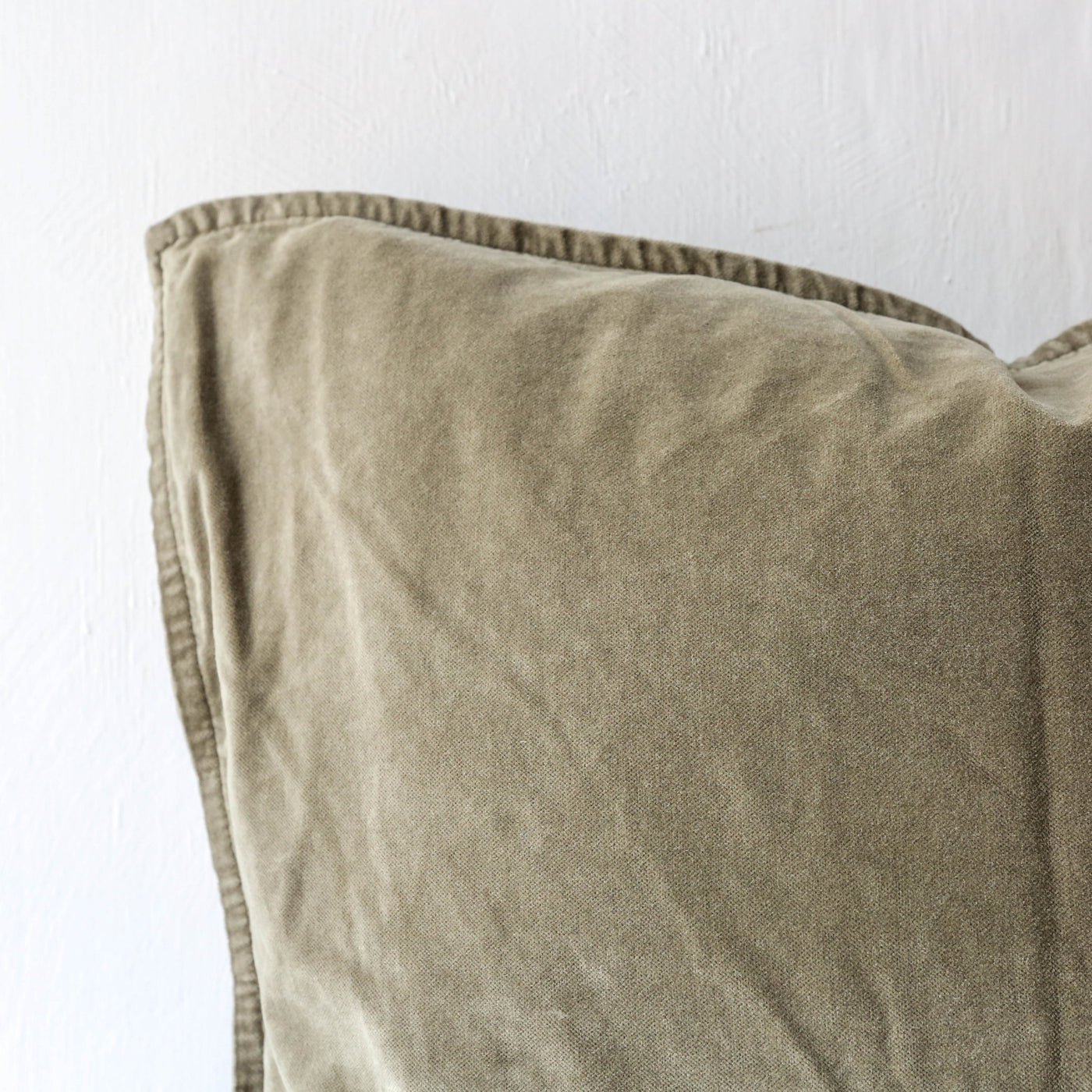Cotton Velvet Cushion Cover - Eucalyptus Green