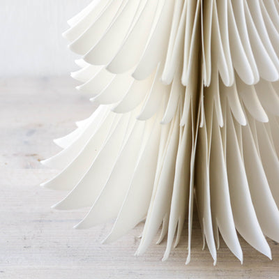 30cm Ornate Honeycomb Christmas Tree - White
