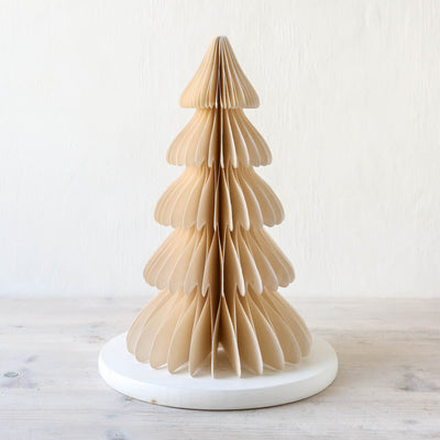 26cm Slim Honeycomb Christmas Tree - Cream