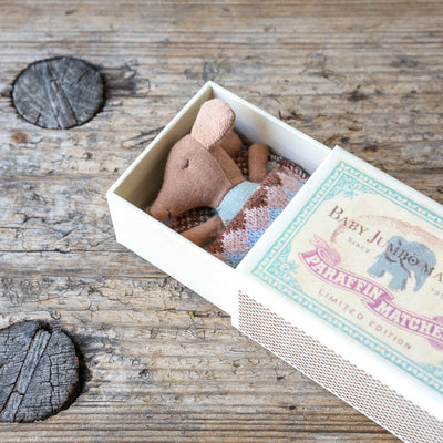 Sleepy / Wakey Baby Mouse Toy in Matchbox - Blue