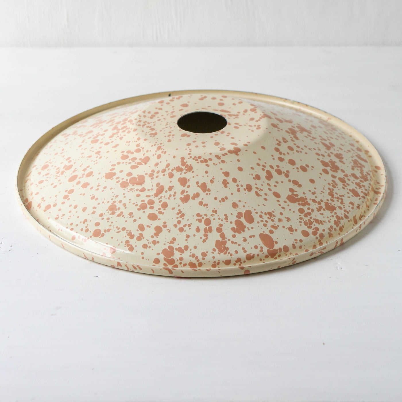 Splatterware Factory Style Enamel Lampshade - Peachy Pink