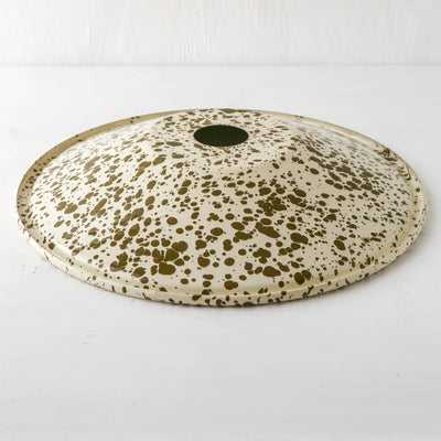 Splatterware Factory Style Enamel Lampshade - Olive Green