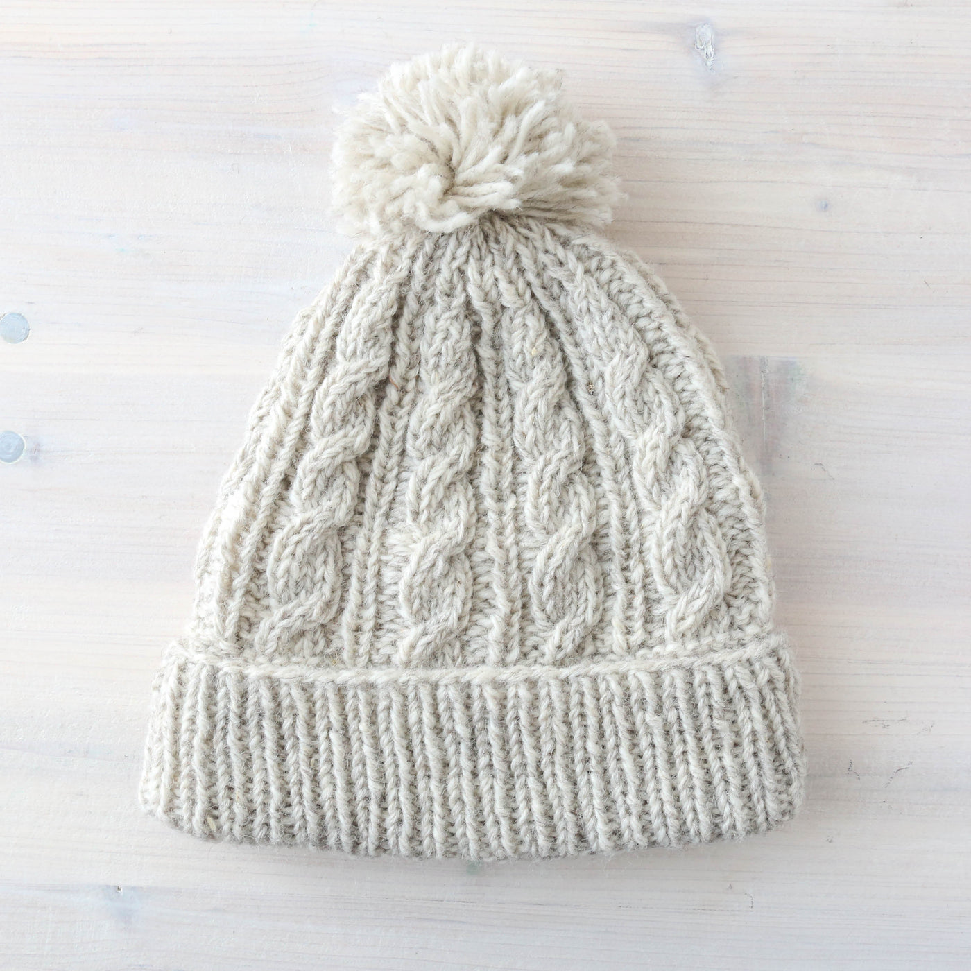 Cable Knit Bobble Beanie