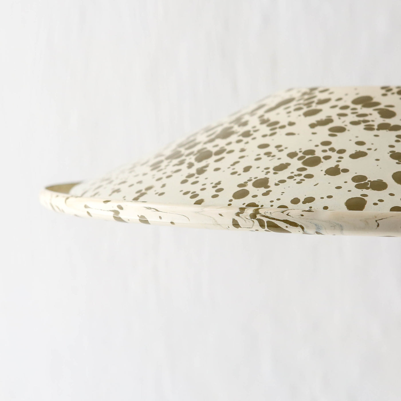 Splatterware Factory Style Enamel Lampshade - Olive Green